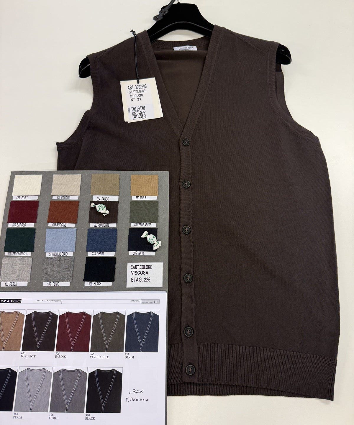 3002900 MAGLIA GILET CARDIGAN VISCOSA