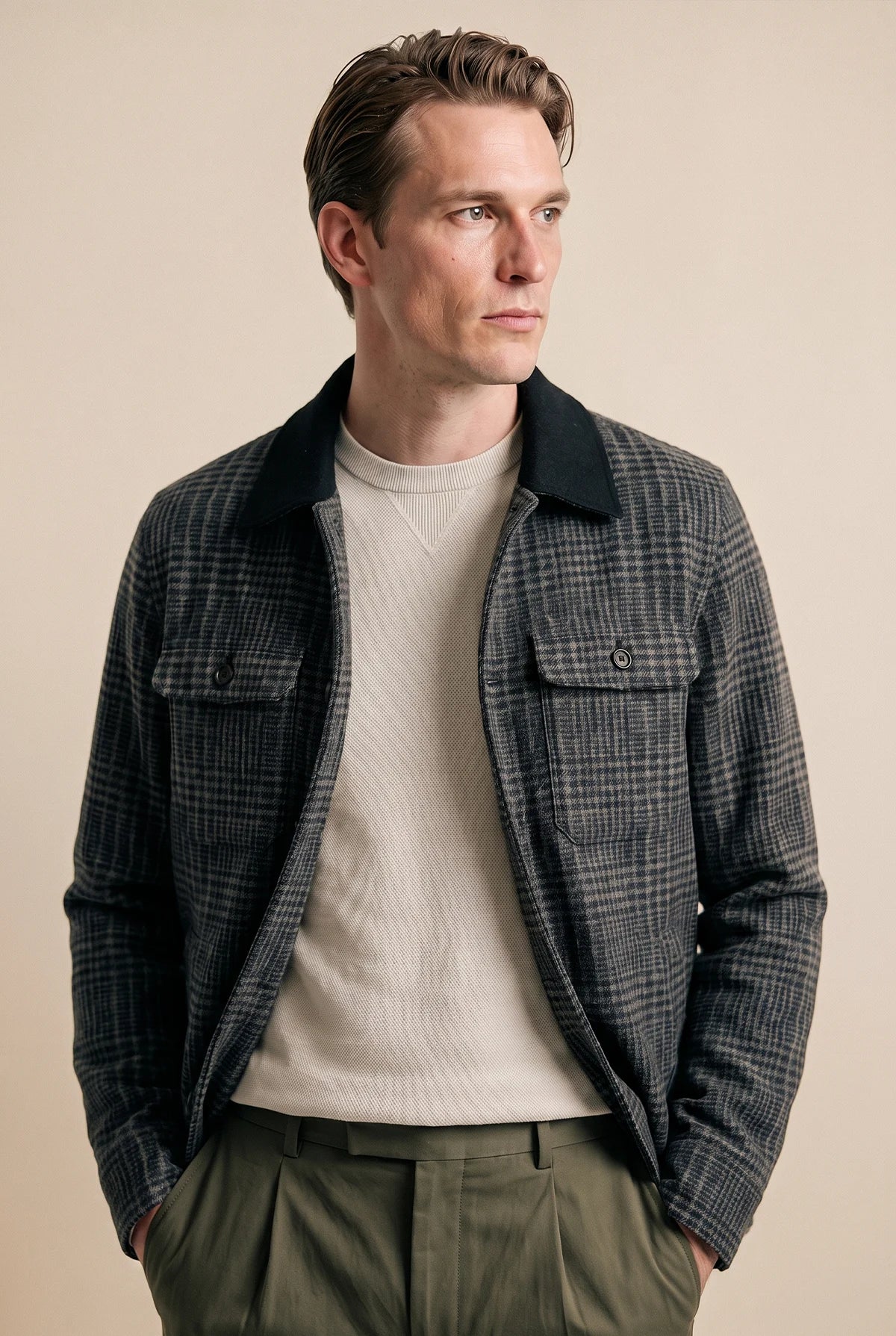 GIACCA OVERSHIRT GALLES COLLO VELLUTO