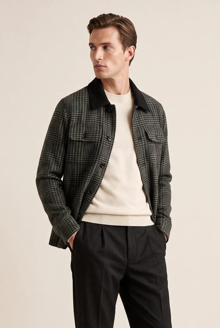 GIACCA OVERSHIRT GALLES COLLO VELLUTO