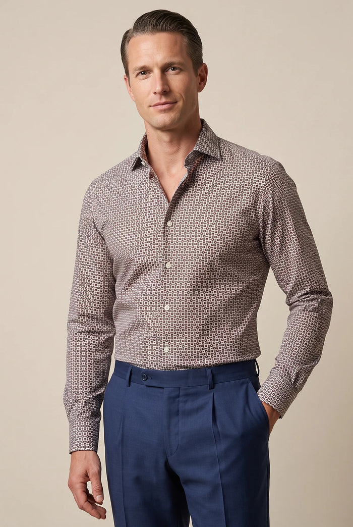 CAMICIA MODERN FIT 100% COTONE STAMPA FANTASIA