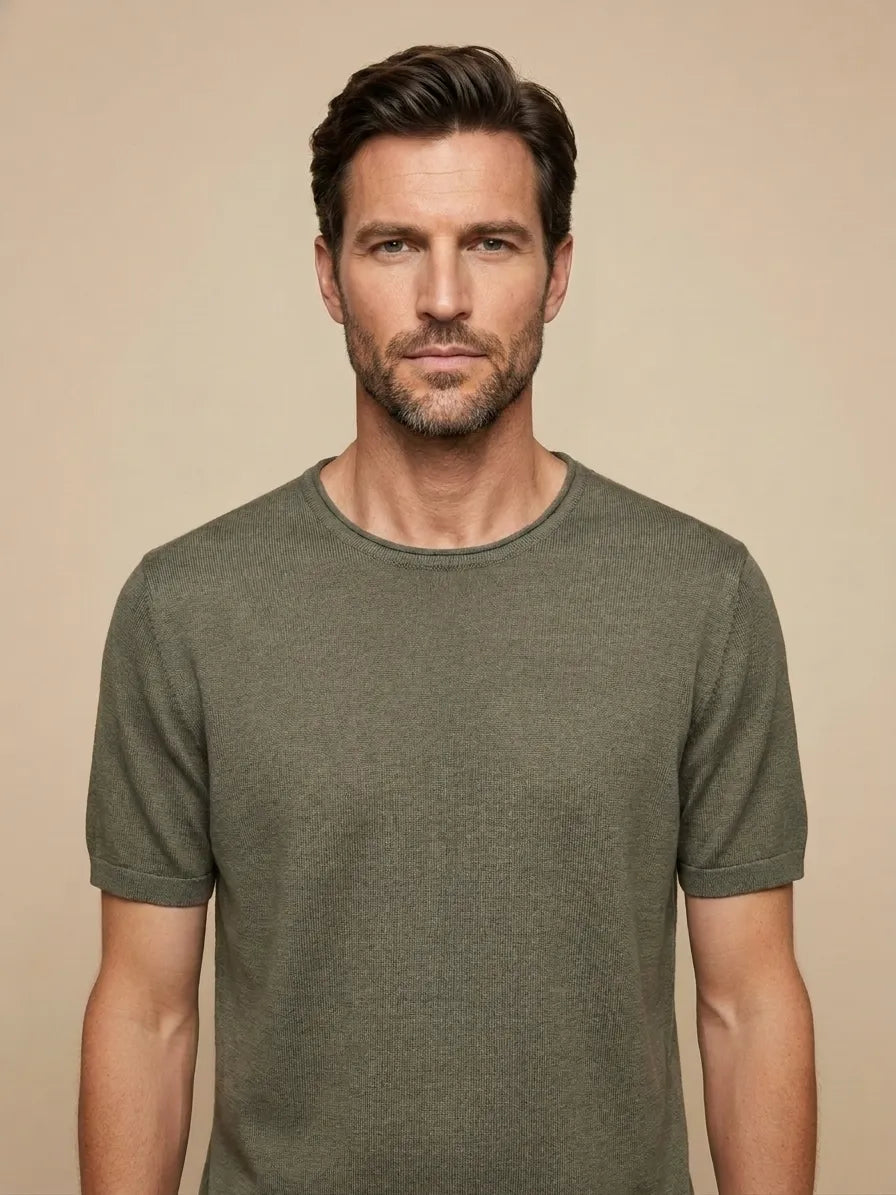 MAGLIA MEZZA MANICA IN MISTO LINO UNITA