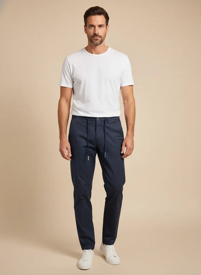 Pantalone Carrot Fit in Gabardina con Coulisse