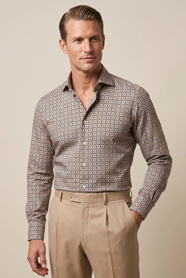 CAMICIA MODERN FIT IN COTONE CON STAMPA FANTASIA