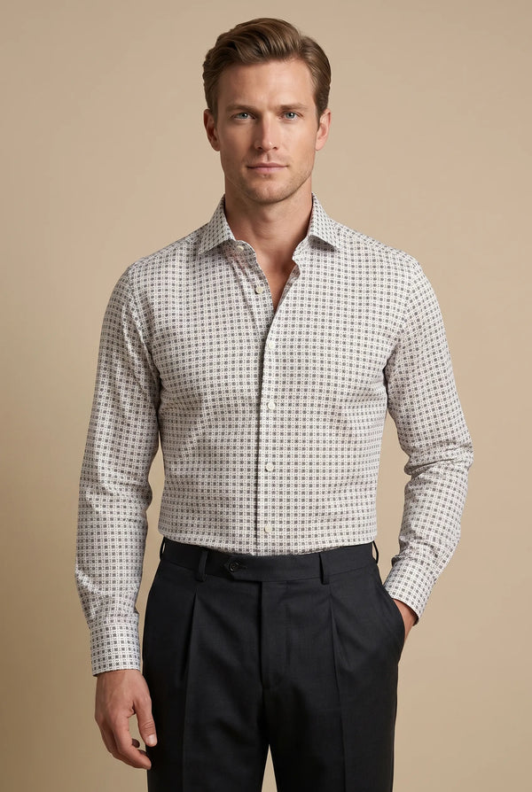 CAMICIA SLIM COTONE STAMPA FANTASIA