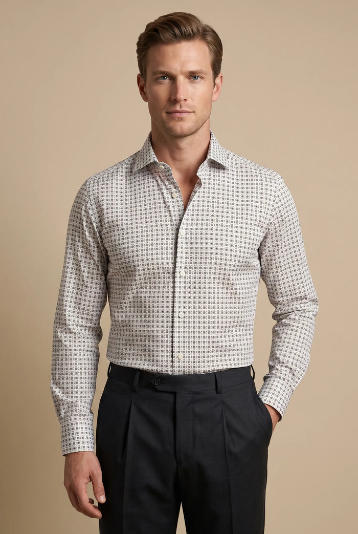CAMICIA SLIM COTONE STAMPA FANTASIA