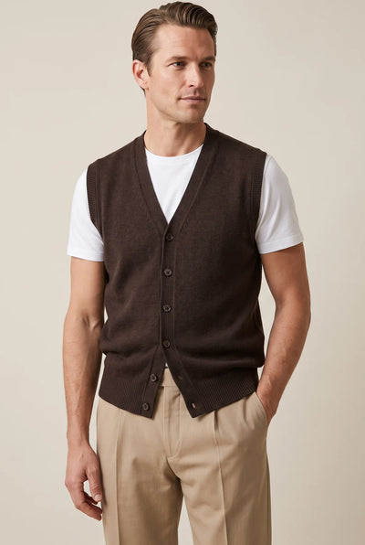 Gilet Cardigan in Maglia di Viscosa