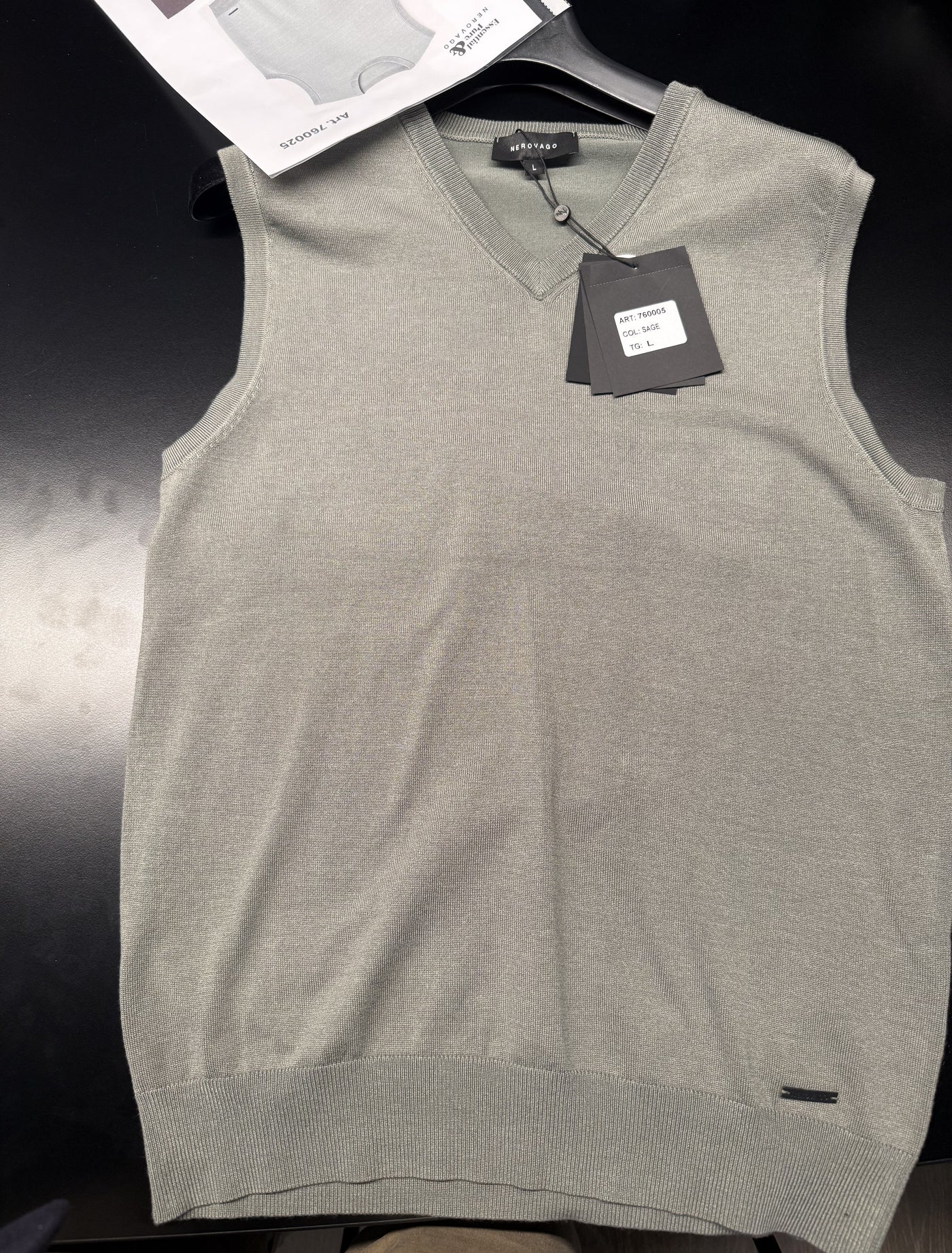 760005 GILET MAGLIA S/V VISCOSA UNITO