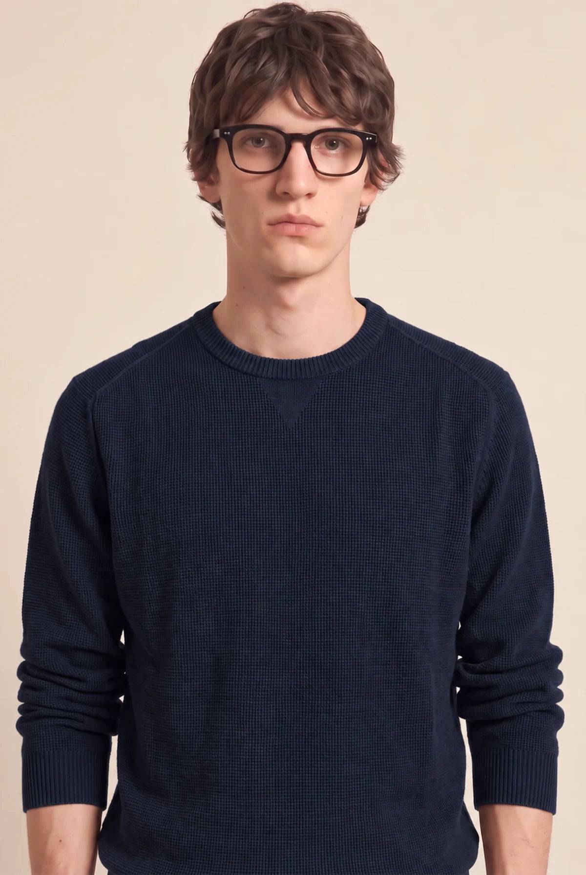 MAGLIA GIROCOLLO OPERATA IN MISTO LANA