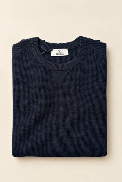 MAGLIA GIROCOLLO OPERATA IN MISTO LANA