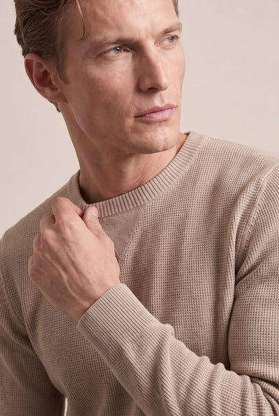 MAGLIA GIROCOLLO OPERATA IN MISTO LANA