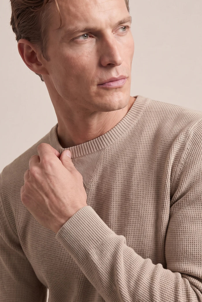 MAGLIA GIROCOLLO OPERATA IN MISTO LANA
