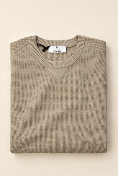 MAGLIA GIROCOLLO OPERATA IN MISTO LANA