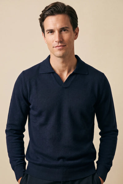 Maglia Polo Derby in Misto Cashmere