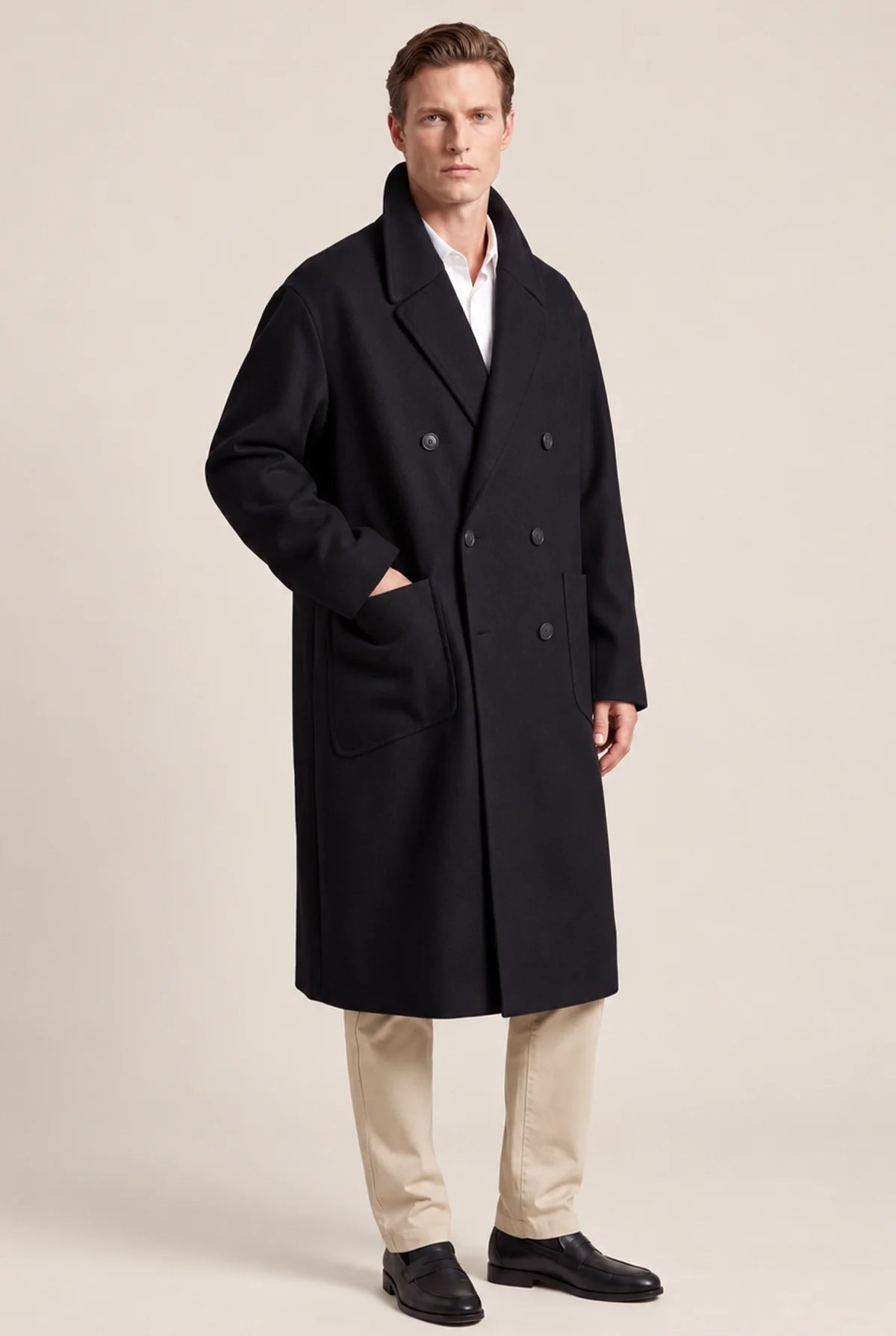 CAPPOTTO OVER DOPPIOPETTO TASCA SBIEGO