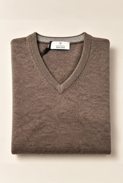 MAGLIA CON SCOLLO A V IN CASHMERE, LANA, SETA E MODAL