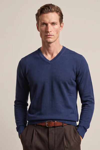 MAGLIA CON SCOLLO A V IN CASHMERE, LANA, SETA E MODAL