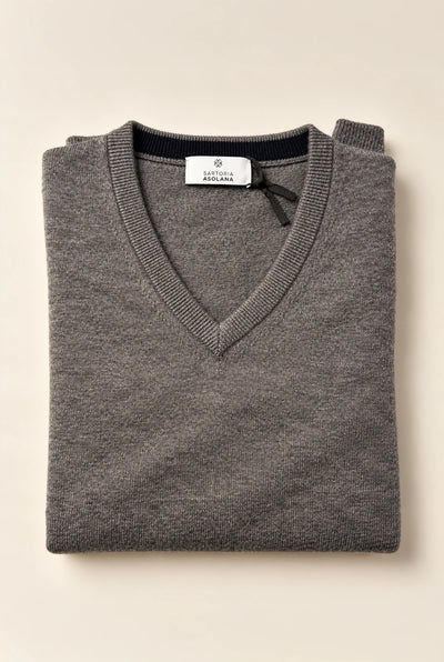 MAGLIA CON SCOLLO A V IN CASHMERE, LANA, SETA E MODAL