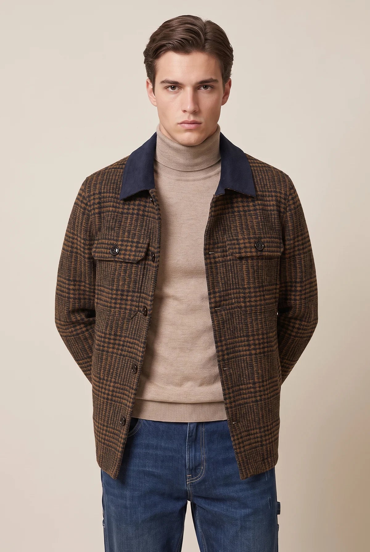 GIACCA OVERSHIRT GALLES COLLO VELLUTO