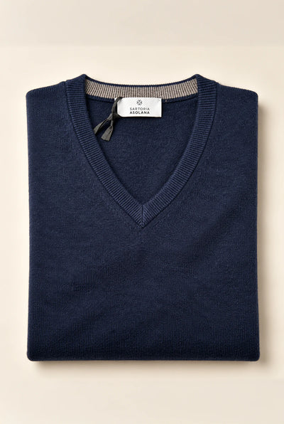 MAGLIA CON SCOLLO A V IN CASHMERE, LANA, SETA E MODAL