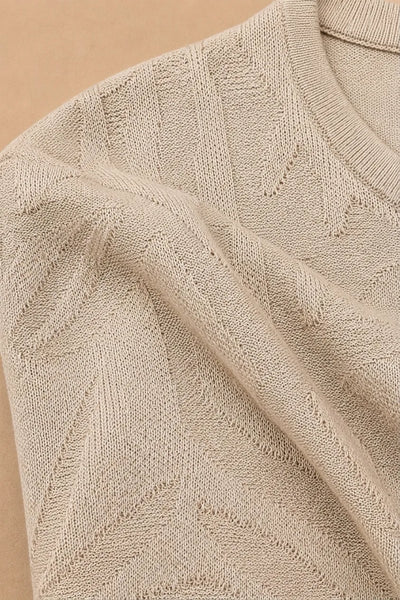 MAGLIA MEZZA MANICA IN COTONE FINEZZA 16 JACQUARD PALME
