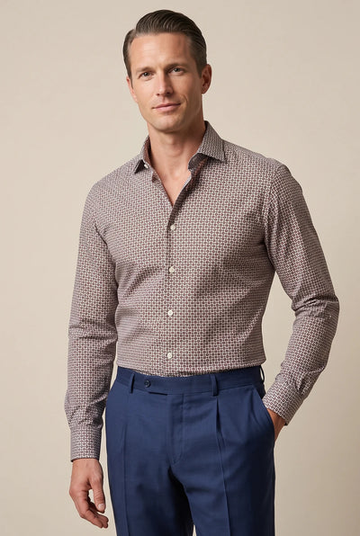 CAMICIA MODERN FIT 100% COTONE STAMPA FANTASIA