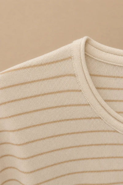 MAGLIA MEZZA MANICA IN MISTO LINO RIGATO