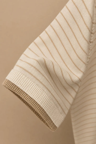 MAGLIA MEZZA MANICA IN MISTO LINO RIGATO