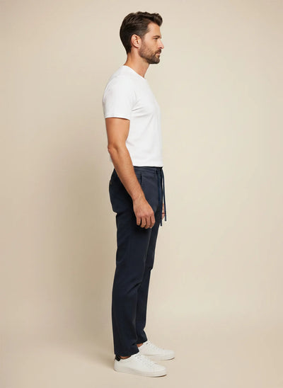 Pantalone Carrot Fit in Gabardina con Coulisse