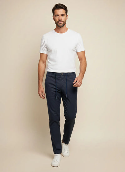 Pantalone Carrot Fit in Gabardina con Coulisse