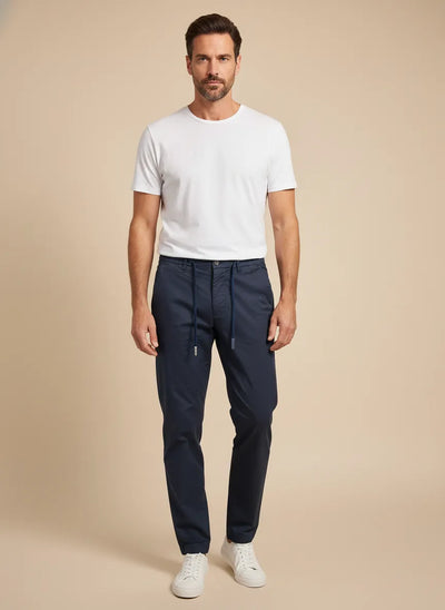 Pantalone Carrot Fit in Gabardina con Coulisse