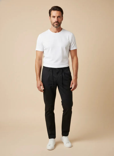 Pantalone Carrot Fit in Gabardina con Coulisse