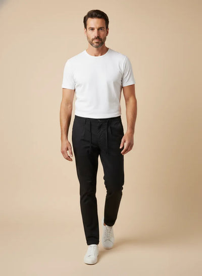 Pantalone Carrot Fit in Gabardina con Coulisse