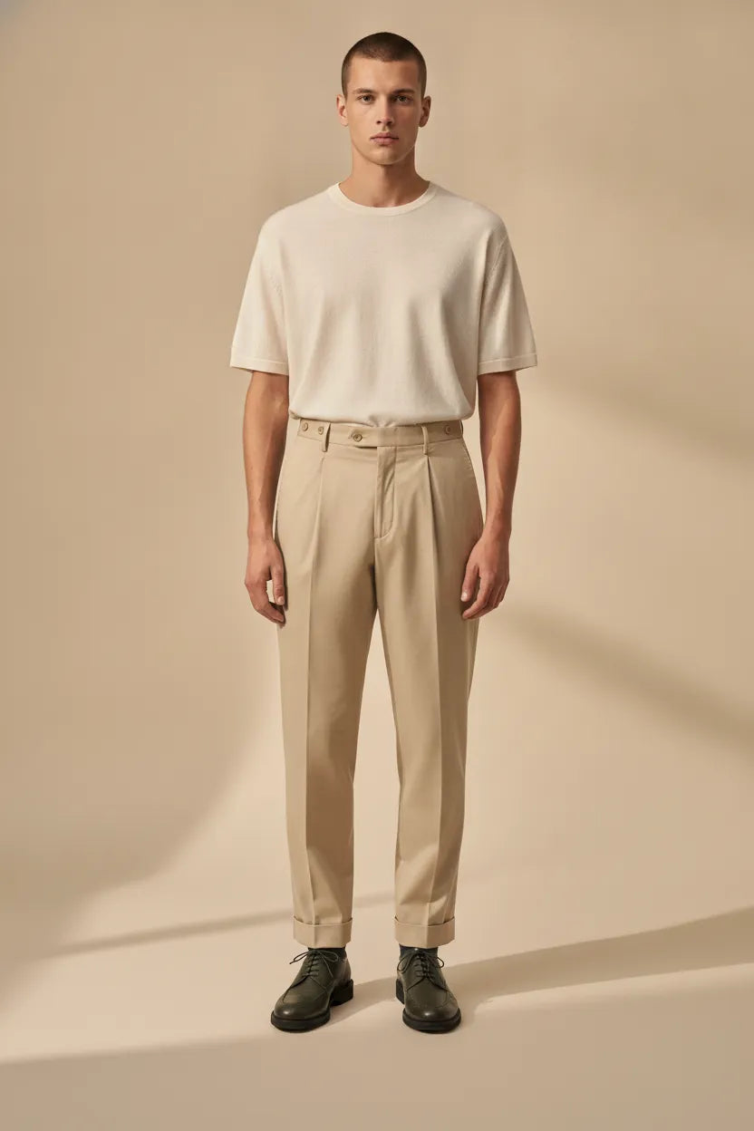 PANTALONE PINCES RASO COTONE PALINURO
