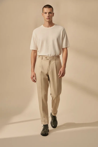 PANTALONE PINCES RASO COTONE PALINURO