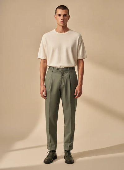 PANTALONE PINCES RASO COTONE PALINURO