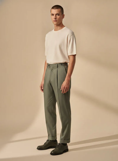 PANTALONE PINCES RASO COTONE PALINURO