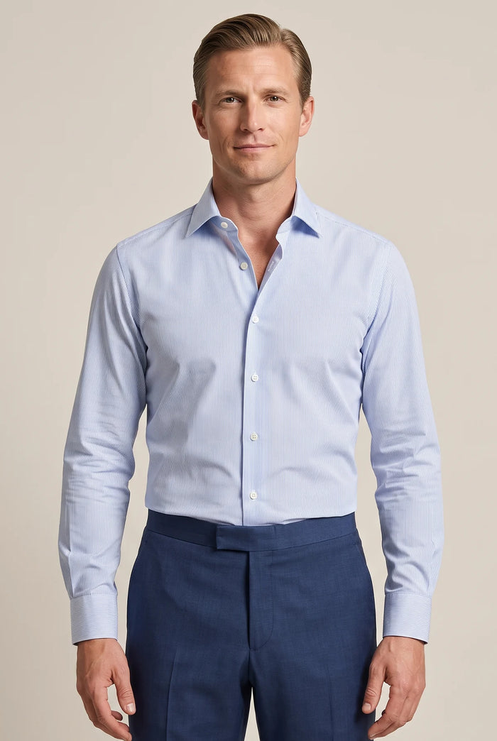 CAMICIA MODERN FIT RIGA SOTTILE IN COTONE