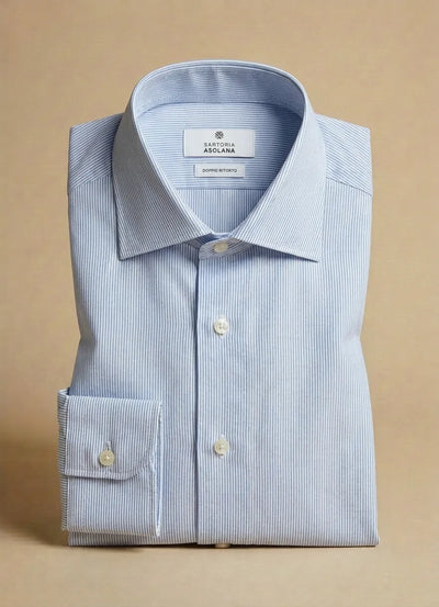 CAMICIA MODERN FIT RIGA SOTTILE IN COTONE