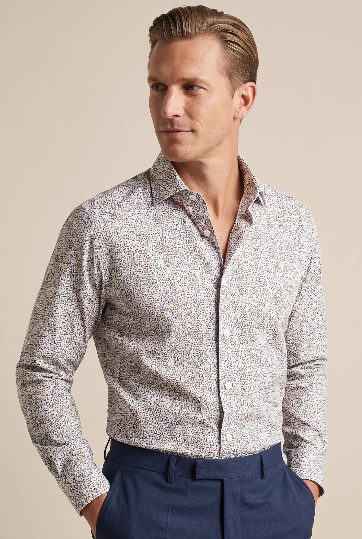 CAMICIA MODERN FIT CON STAMPA FANTASIA