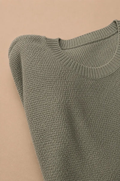 MAGLIA MEZZA MANICA IN MISTO LINO OPERATO