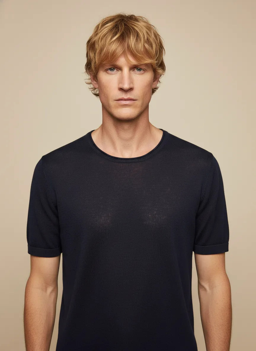 MAGLIA MEZZA MANICA IN MISTO LINO UNITA