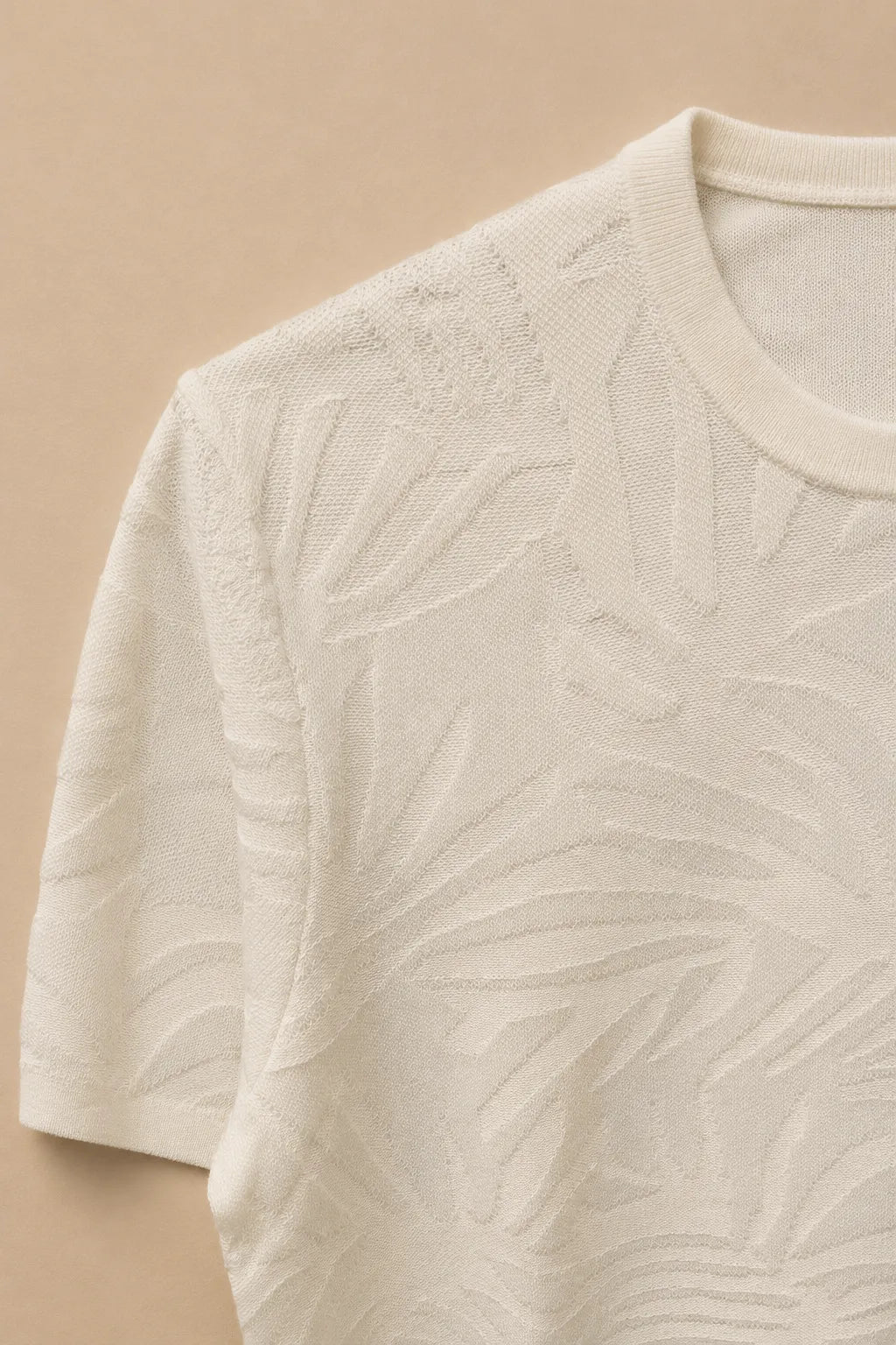 MAGLIA MEZZA MANICA IN COTONE FINEZZA 16 JACQUARD PALME