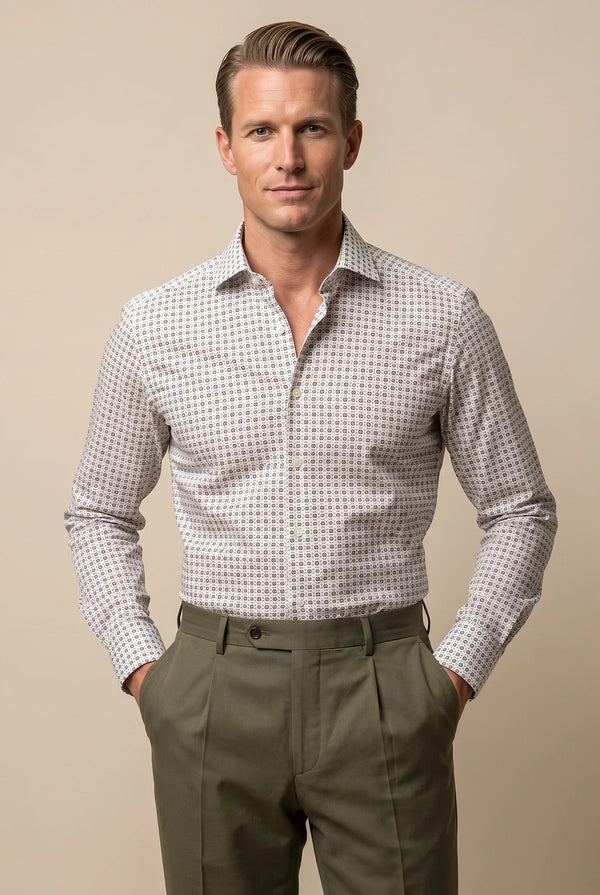 CAMICIA SLIM COTONE STAMPA FANTASIA