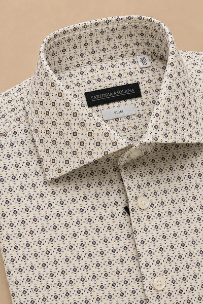 CAMICIA SLIM COTONE STAMPA FANTASIA