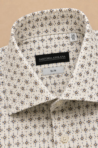 CAMICIA SLIM COTONE STAMPA FANTASIA
