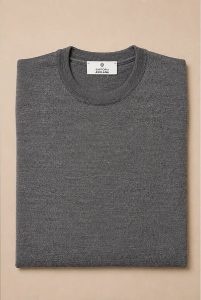DRONE — Maglia girocollo in 100% lana merino Tollegno