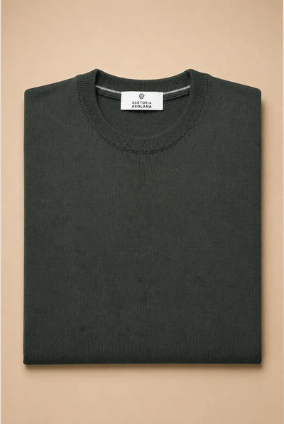 DRONE — Maglia girocollo in 100% lana merino Tollegno