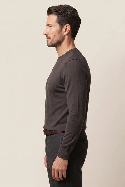 DRONE — Maglia girocollo in 100% lana merino Tollegno