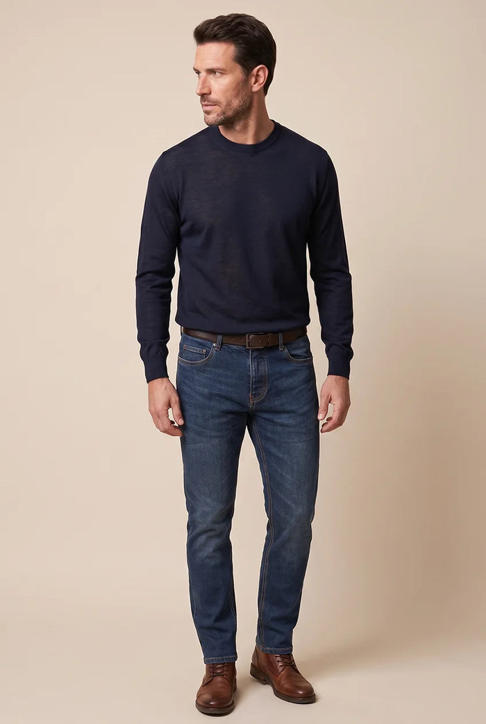 JEANS TAPERED DENIM MEDIO
