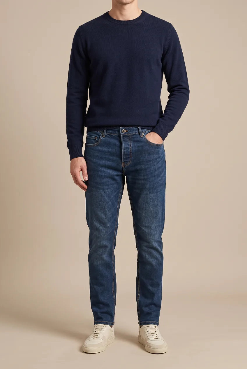 JEANS TAPERED DENIM MEDIO